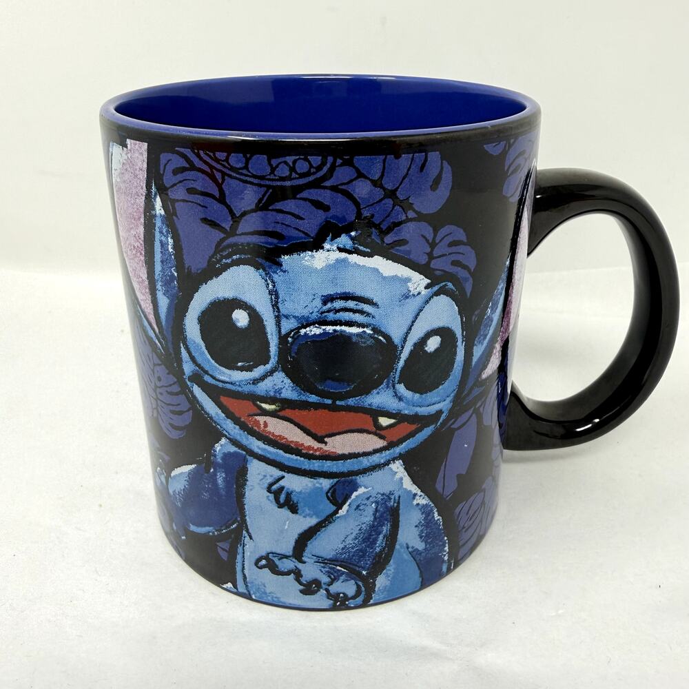 Disney Lilo & Stitch Mug 20 Oz Silver Buffalo Blue Tropical Ceramic Coffee Cup